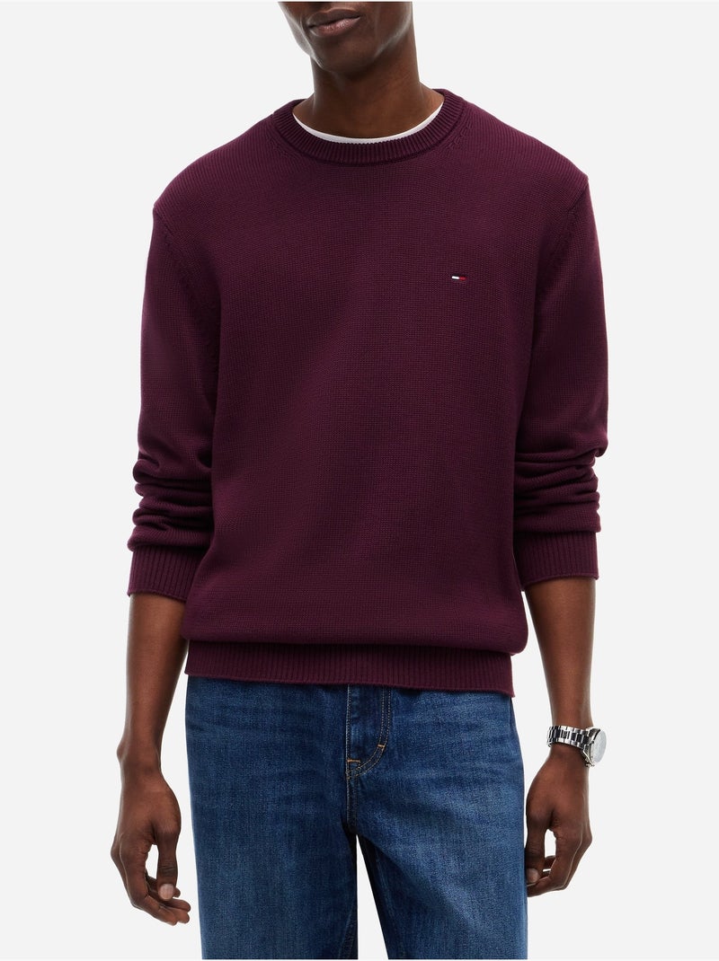 Pull col rond - tommy jeans Bordeaux - Kiabi