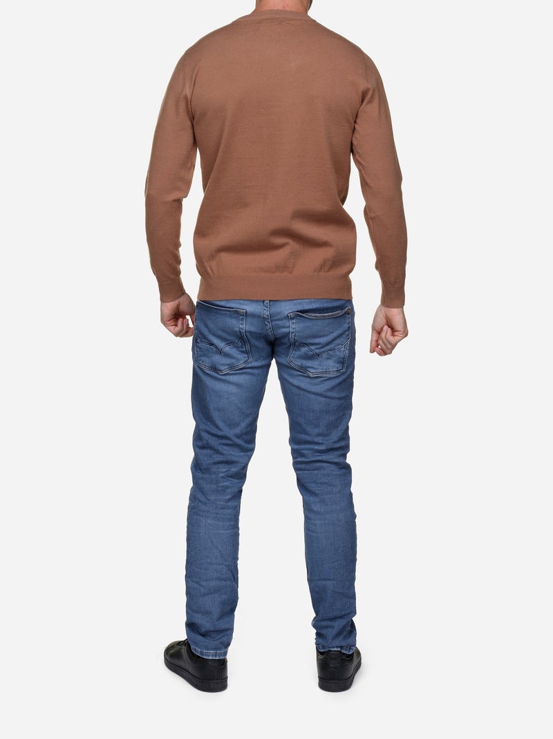 Pull col rond - Yves Enzo Camel - Kiabi