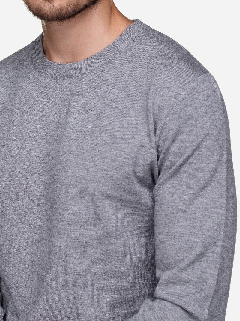 Pull col rond - Yves Enzo Gris - Kiabi