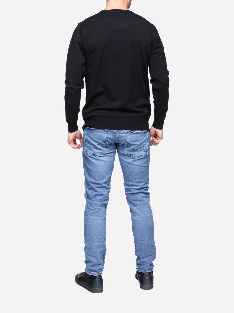 Pull col rond - Yves Enzo Noir - Kiabi