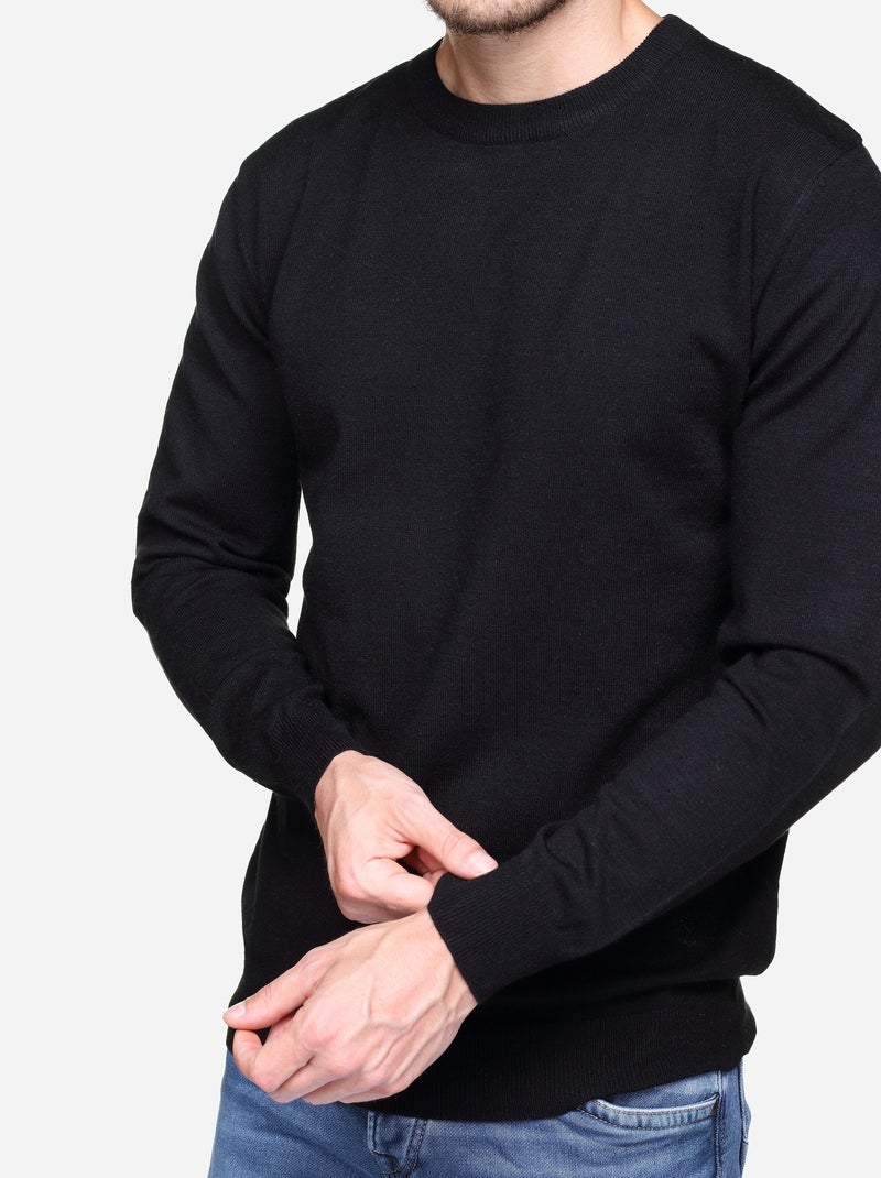 Pull col rond - Yves Enzo Noir - Kiabi