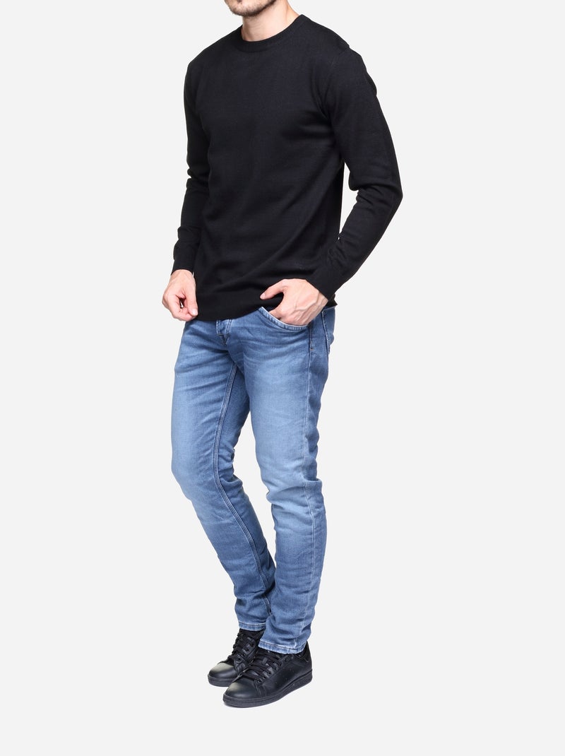 Pull col rond - Yves Enzo Noir - Kiabi
