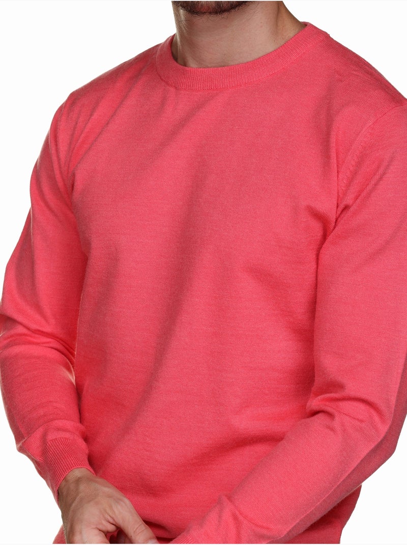 Pull col rond - Yves Enzo Rouge vermillon - Kiabi