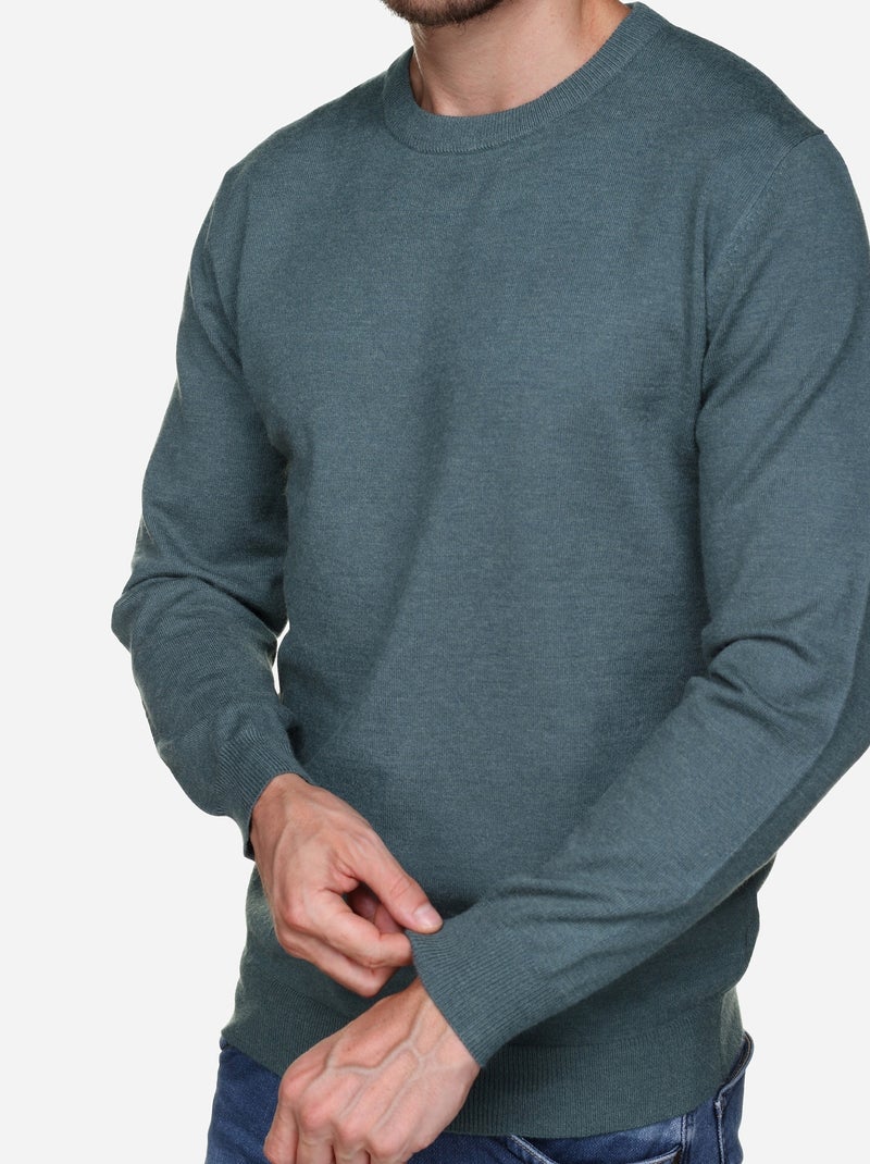 Pull col rond - Yves Enzo Vert - Kiabi