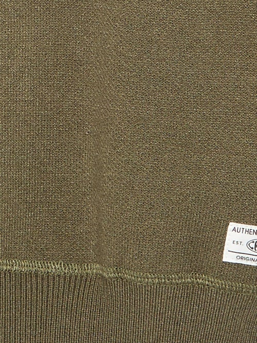 Pull col rond à manches longues uni - Kiabi