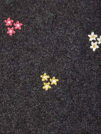 Pull col rond à motif tricoté