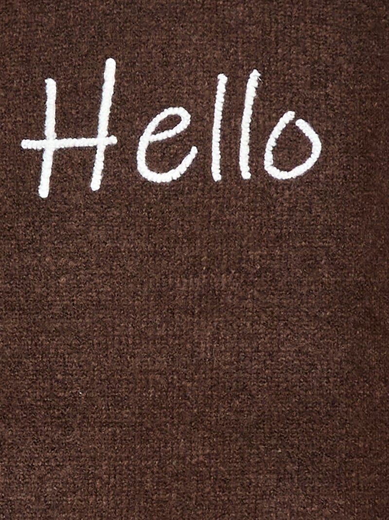 Pull col rond animé Marron - Kiabi