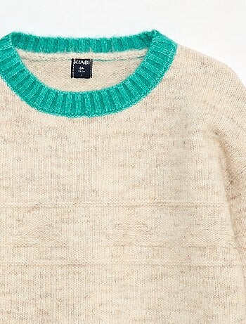 Pull col rond avec frise