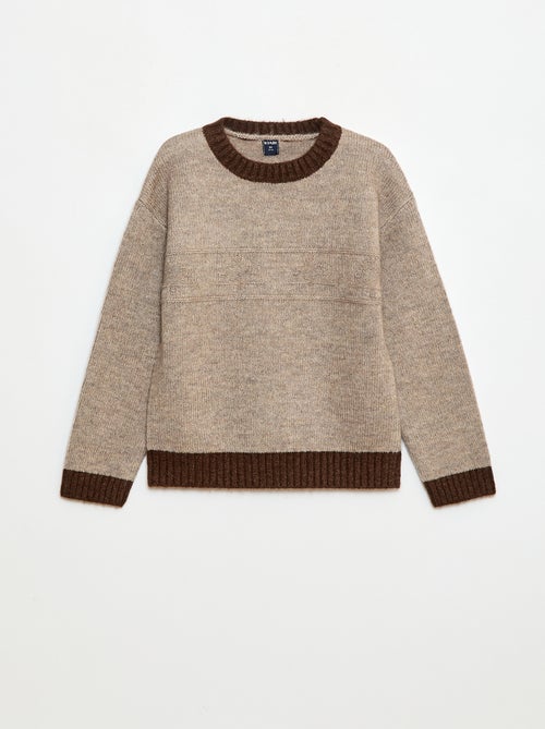 Pull col rond avec frise - Kiabi