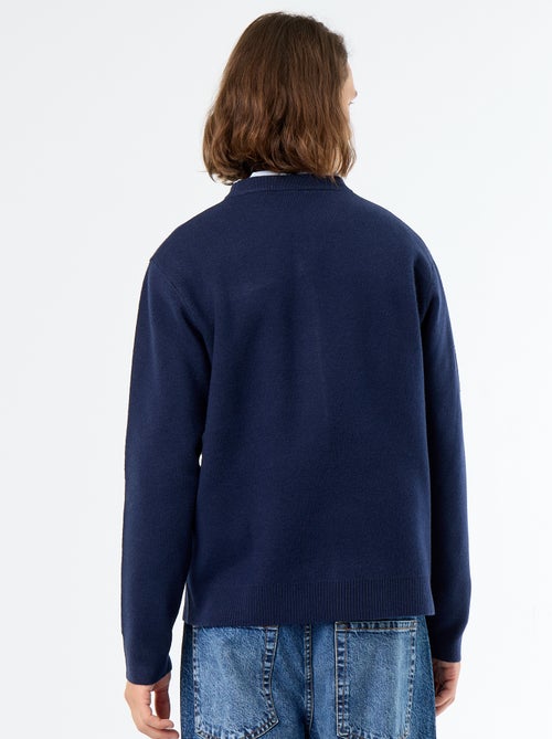 Pull col rond avec inscriptions - Kiabi