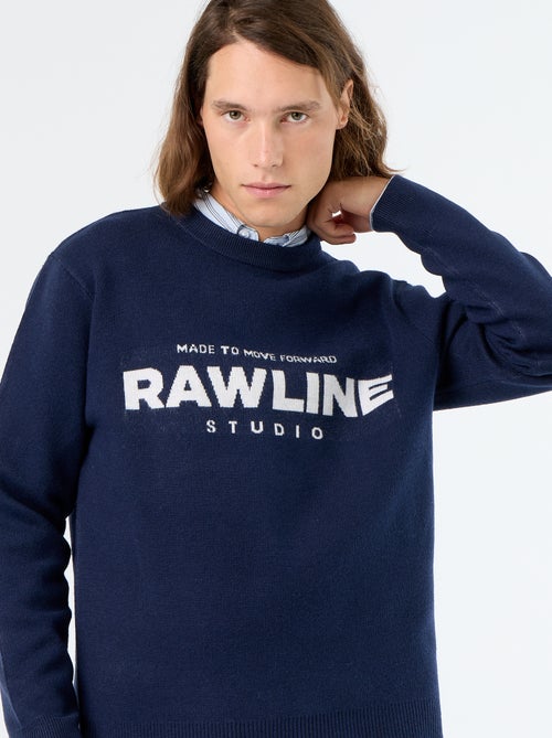 Pull col rond avec inscriptions - Kiabi