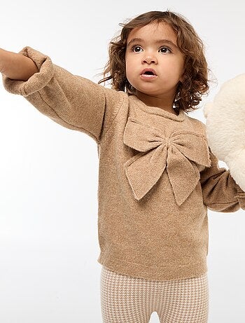 Pull col rond avec nœuds uni