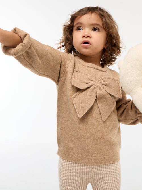 Pull col rond avec nœuds uni - Kiabi