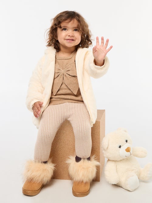 Pull col rond avec nœuds uni - Kiabi