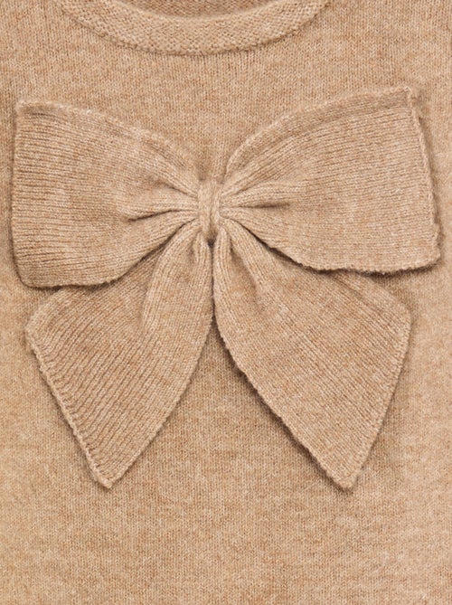 Pull col rond avec nœuds uni - Kiabi