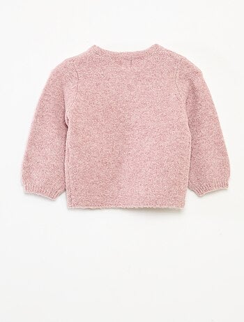 Pull col rond avec patch fleurs