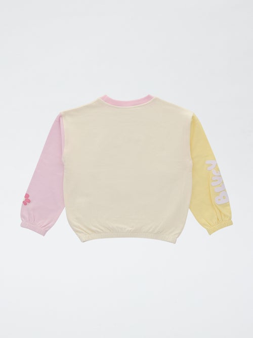 Pull col rond 'Bluey' french terry coton - Kiabi