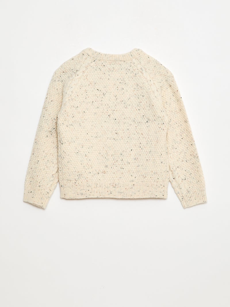 Pull col rond chaud fantaisie Beige - Kiabi