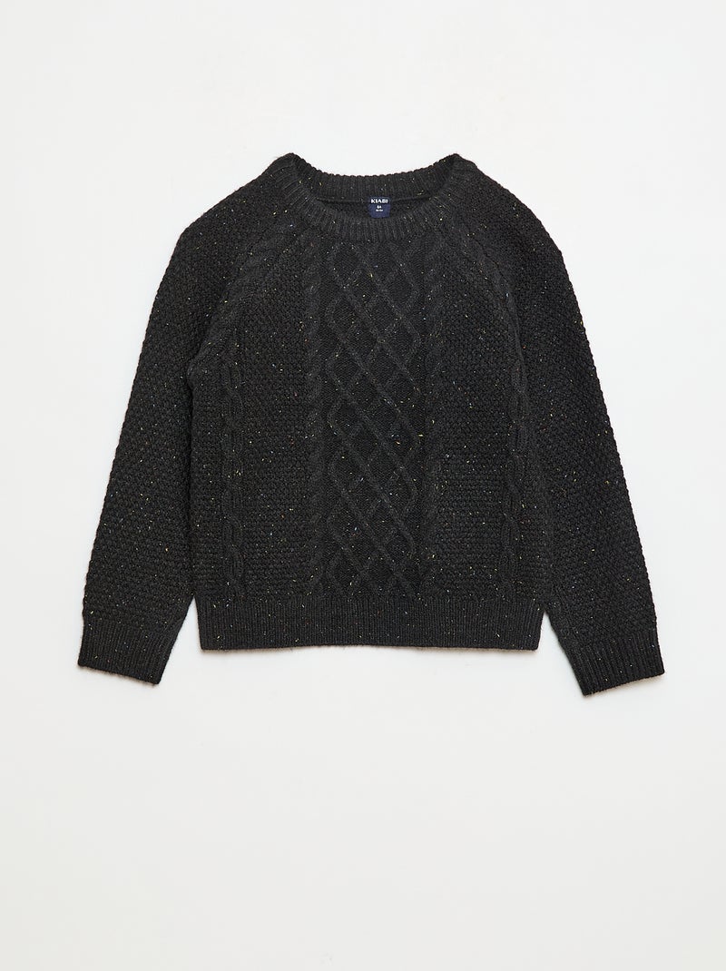 Pull col rond chaud uni Gris - Kiabi