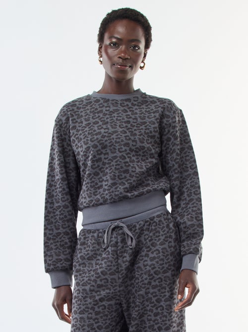 Pull col rond doudou leopard - Kiabi