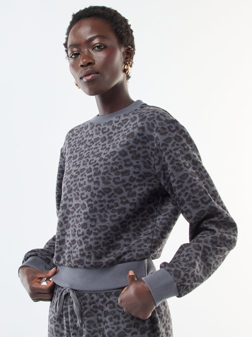 Pull col rond doudou leopard - Kiabi