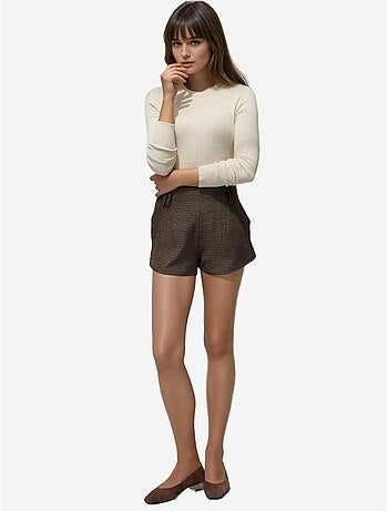 Pull col rond en maille ajustée hiccup
