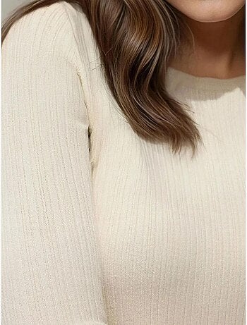 Pull col rond en maille ajustée hiccup