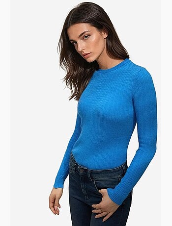 Pull col rond en maille ajustée hiccup