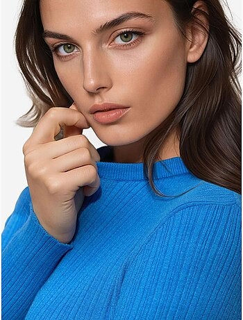 Pull col rond en maille ajustée hiccup