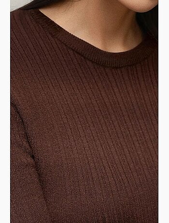 Pull col rond en maille ajustée hiccup