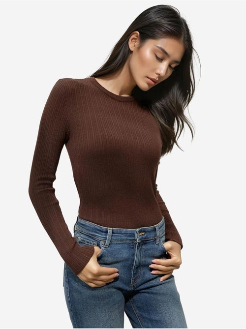 Pull col rond en maille ajustée hiccup - Kiabi Pull col rond en maille ajustée hiccup - Kiabi