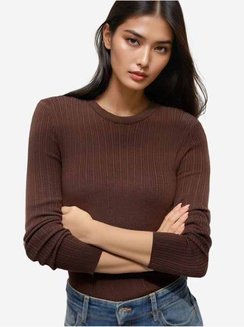 Pull col rond en maille ajustée hiccup - Kiabi Pull col rond en maille ajustée hiccup - Kiabi