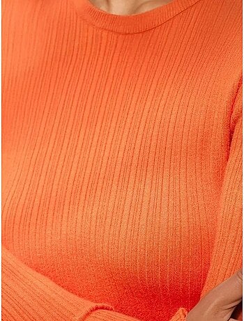 Pull col rond en maille ajustée hiccup