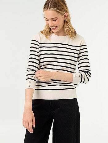 Pull col rond en maille fine jauge