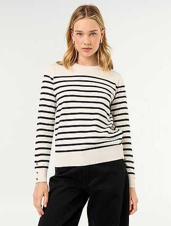 Pull col rond en maille fine jauge