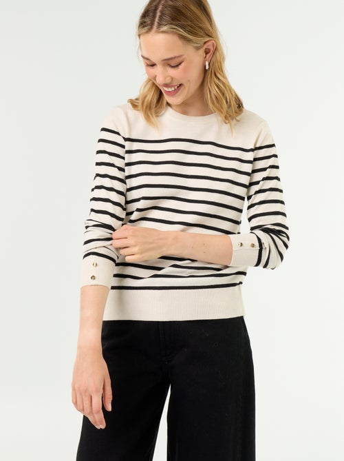 Pull col rond en maille fine jauge - Kiabi Pull col rond en maille fine jauge - Kiabi