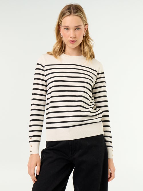 Pull col rond en maille fine jauge - Kiabi Pull col rond en maille fine jauge - Kiabi