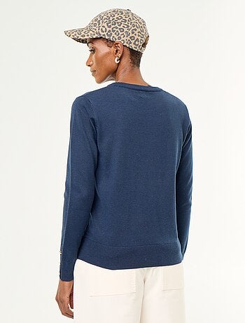 Pull col rond en maille fine jauge