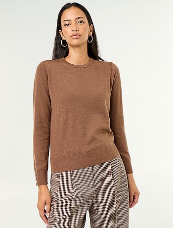 Pull col rond en maille fine jauge