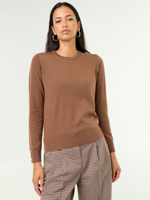 Pull col rond en maille fine jauge - Kiabi Pull col rond en maille fine jauge - Kiabi