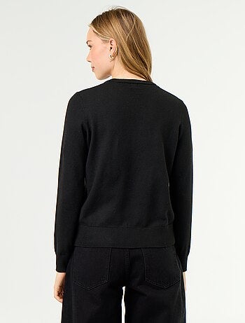 Pull col rond en maille fine jauge