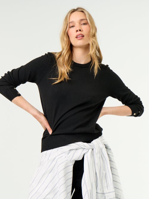 Pull col rond en maille fine jauge - Kiabi Pull col rond en maille fine jauge - Kiabi