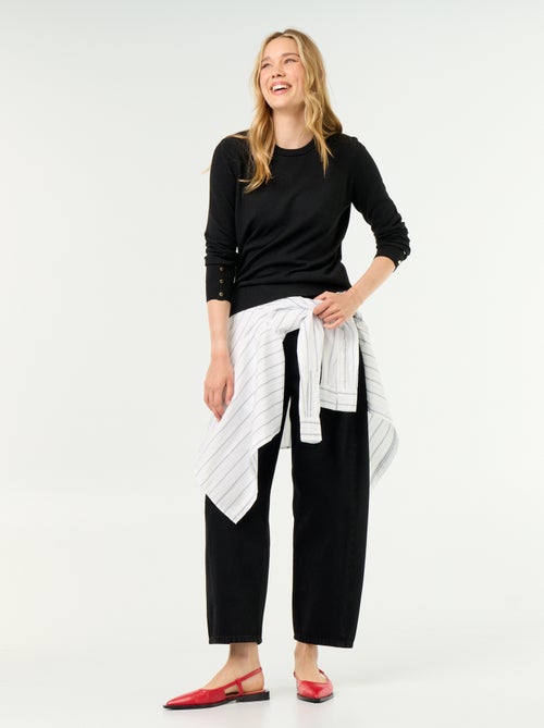 Pull col rond en maille fine jauge - Kiabi Pull col rond en maille fine jauge - Kiabi