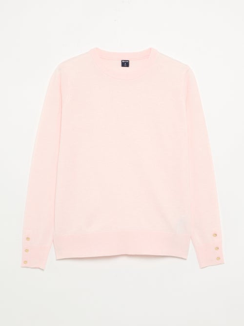 Pull col rond en maille fine jauge - Kiabi