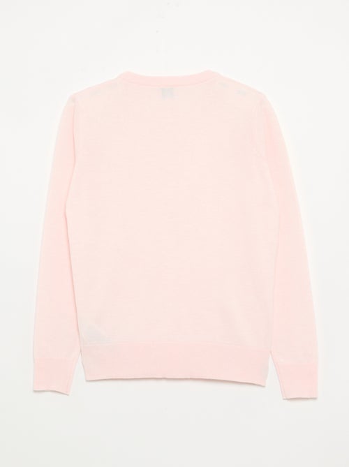 Pull col rond en maille fine jauge - Kiabi