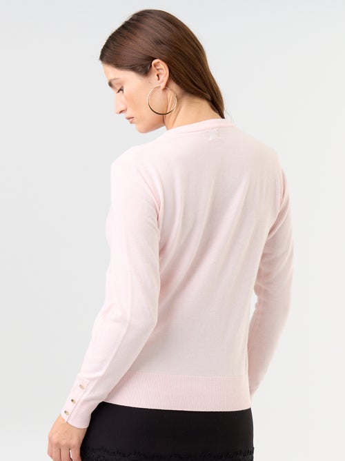 Pull col rond en maille fine jauge - Kiabi