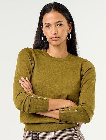 Pull col rond en maille fine jauge