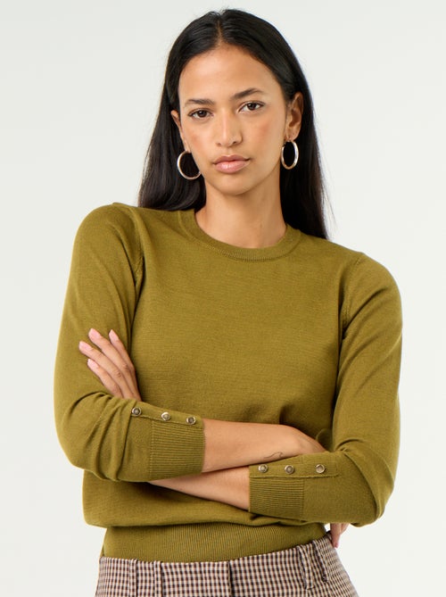 Pull col rond en maille fine jauge - Kiabi Pull col rond en maille fine jauge - Kiabi