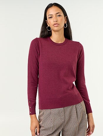 Pull col rond en maille fine jauge