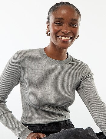 Pull col rond en rib uni